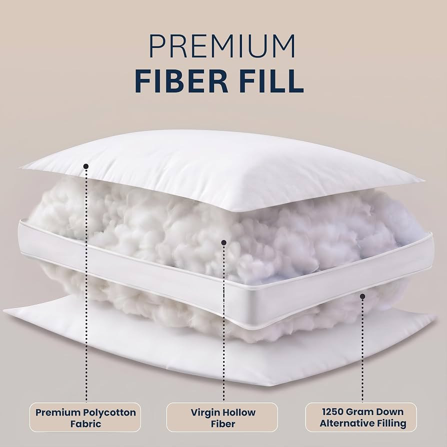Utopia Bedding Gusset Bed Pillow, Hotel Pillows King Size Set of 2, White | Amazon (US)