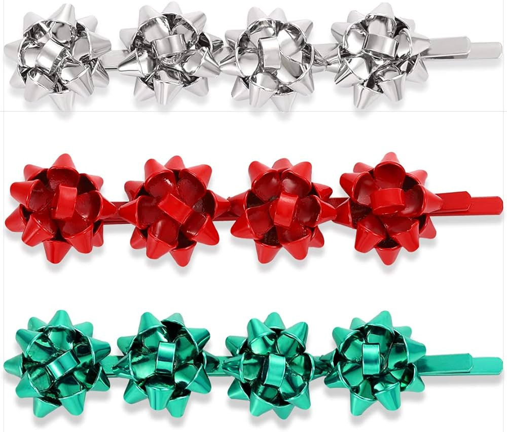 HZEYN Christmas Hair Clips for Women Winter Holiday Wrap Bows Hair Clips Hairpin Festive Jewelry ... | Amazon (US)