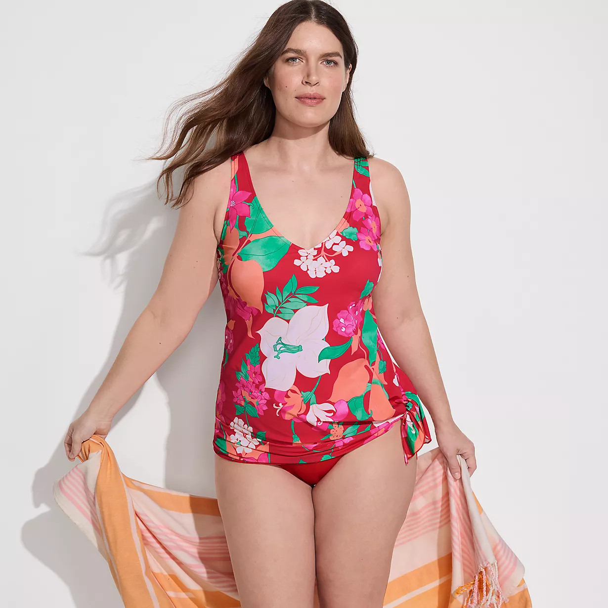 Women's SlenderSuit Fauxkini Low Leg One Piece Swimsuit | Lands' End (US)