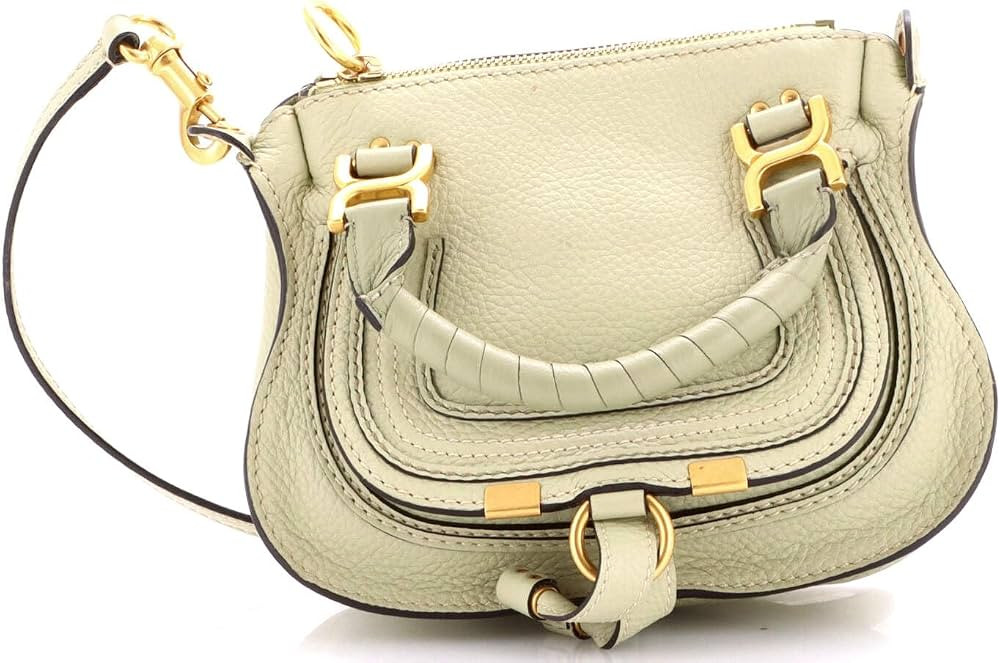 Chloe  
               Pre-Loved Marcie Satchel Leather Baby, Green | Amazon (US)