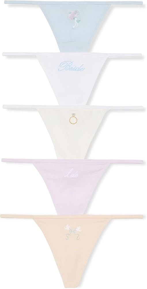 Victoria's Secret Women's Stretch Cotton Thong Panties, Underwear Pack | Amazon (US)