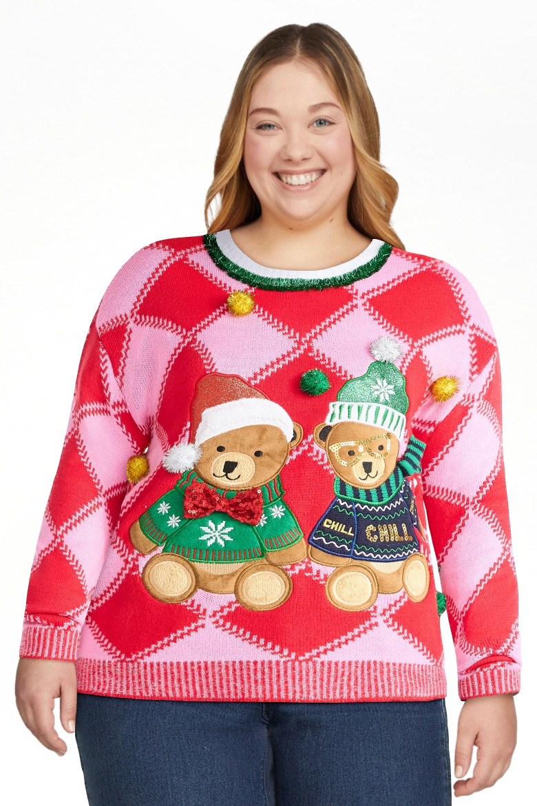 Holiday Time Women's Embellished Pullover Christmas Sweater, Midweight, Sizes XXS-XXXL | Walmart (US)