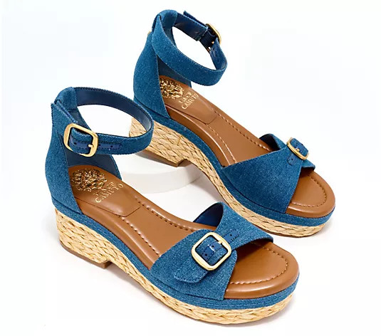 Make Your Selection: Vince Camuto Adjustable Wedge Sandals - Meterry | QVC