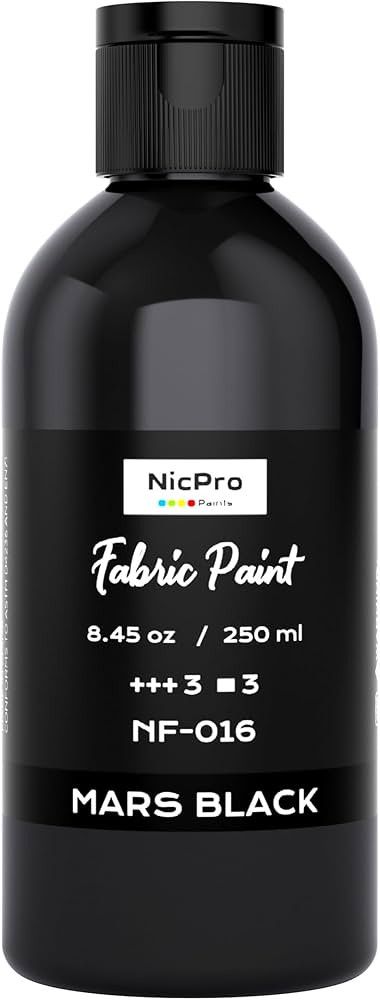 Nicpro Black Fabric Paint, 8.45 oz (250 ml) Paint for Clothes Permanent | Amazon (US)