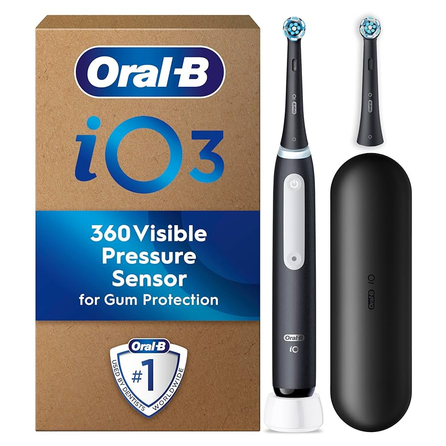 Oral-B iO3 Electric Toothbrush, 2 Toothbrush Heads, Pressure Sensor, Toothbrush for Adults with T... | Amazon (UK)