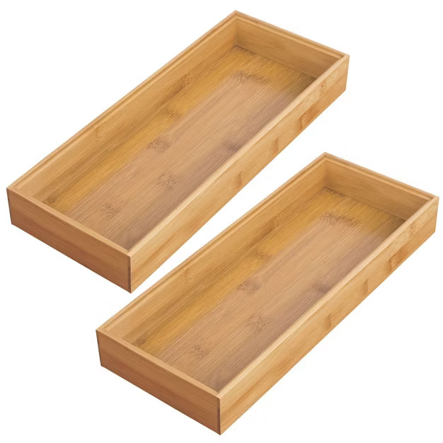 mDesign Bamboo Wood Kitchen Cabinet Drawer Organizer Tray Bins | Target