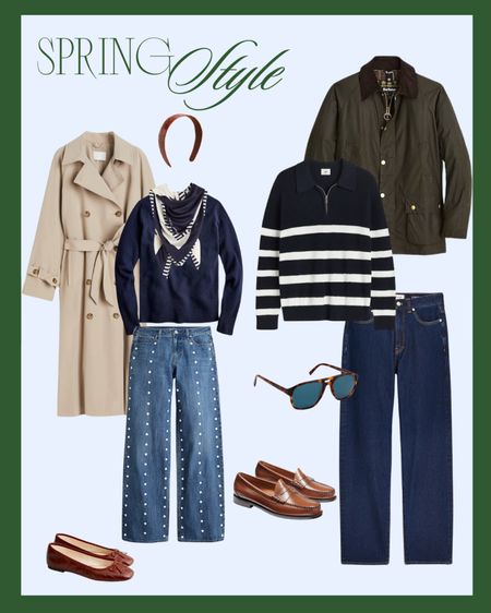 Couples outfit ideas for spring! I wouldn’t say that we’re “uniform” people, but in the spring Anna’s almost always in a trench, and Nathan’s almost always in his Barbour jacket. Throw on some jeans and an easy-wearing sweater, and you’re ready for the slow-rising temps ahead. 

#LTKmens #LTKSpringSale #LTKSeasonal