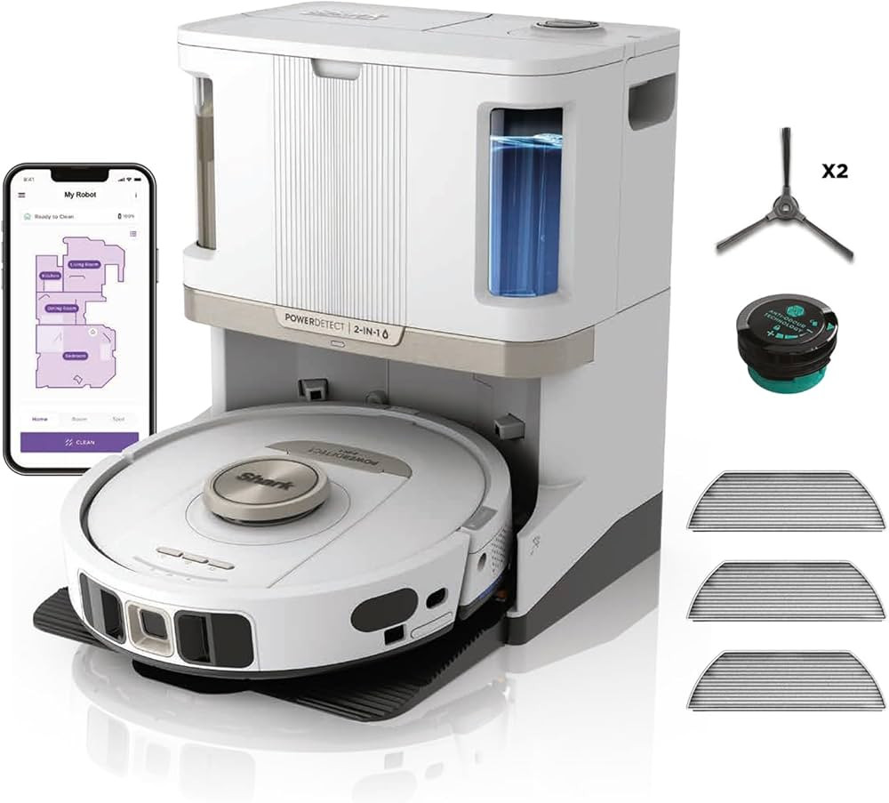 Shark PowerDetect Robot Vacuum and Mop with 60-Day Self-emptying and Cleaning Base - 3D LiDAR Nav... | Amazon (UK)