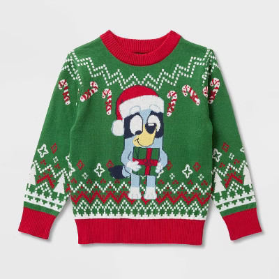 Toddler Bluey Christmas Sweater - Green/Red 18M | Target