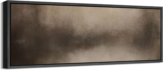 MUDECOR Large Framed Canvas Print Wall Art Soft Brown Misty Abstract Horizon Panoramic Antique Re... | Amazon (US)