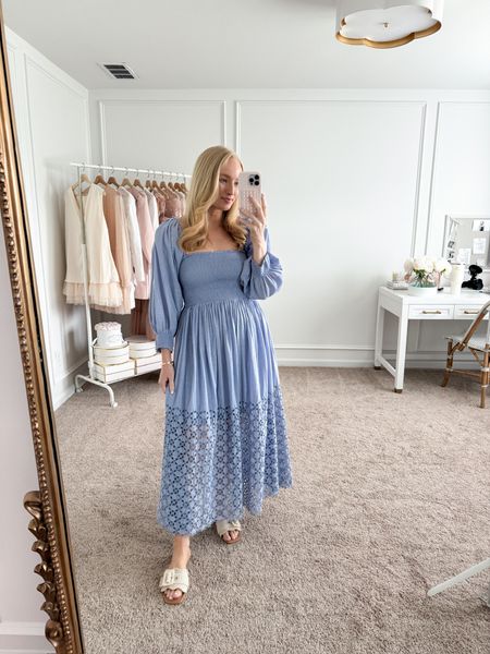 This Free People dress would be so pretty for Mother’s Day or a  bridal or baby shower! Runs TTS, I’m wearing size small. Bump friendly. Spring dresses // Mother’s Day dresses // daytime dresses // event dresses // shower dresses // Free People dresses // Free People Fashion // LTKfashion 

#LTKstyletip #LTKSeasonal #LTKparties