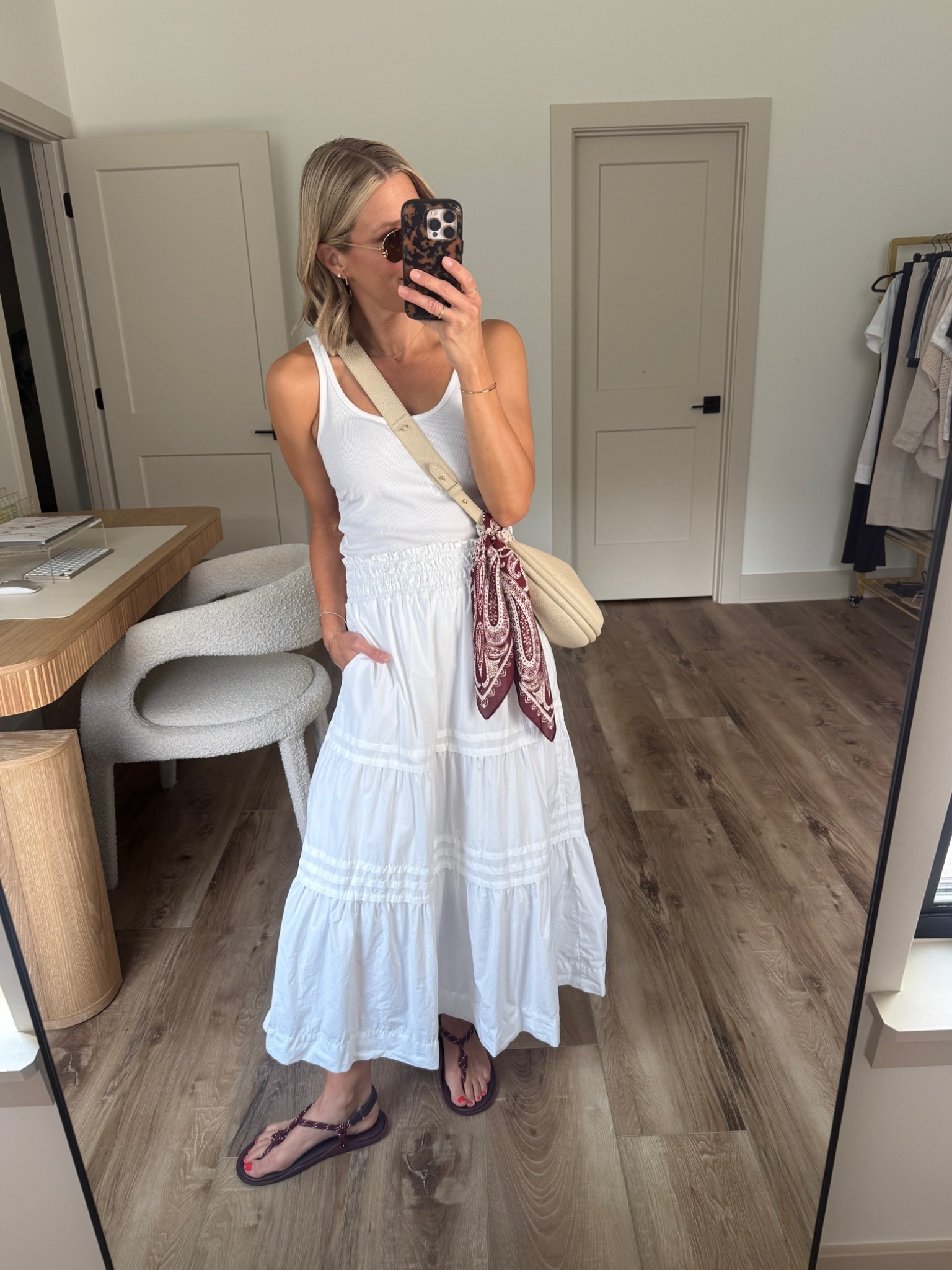 Wearing small poplin maxi skirt, XS tank, sandals tts

#LTKootd #LTKSeasonal #LTKOver40