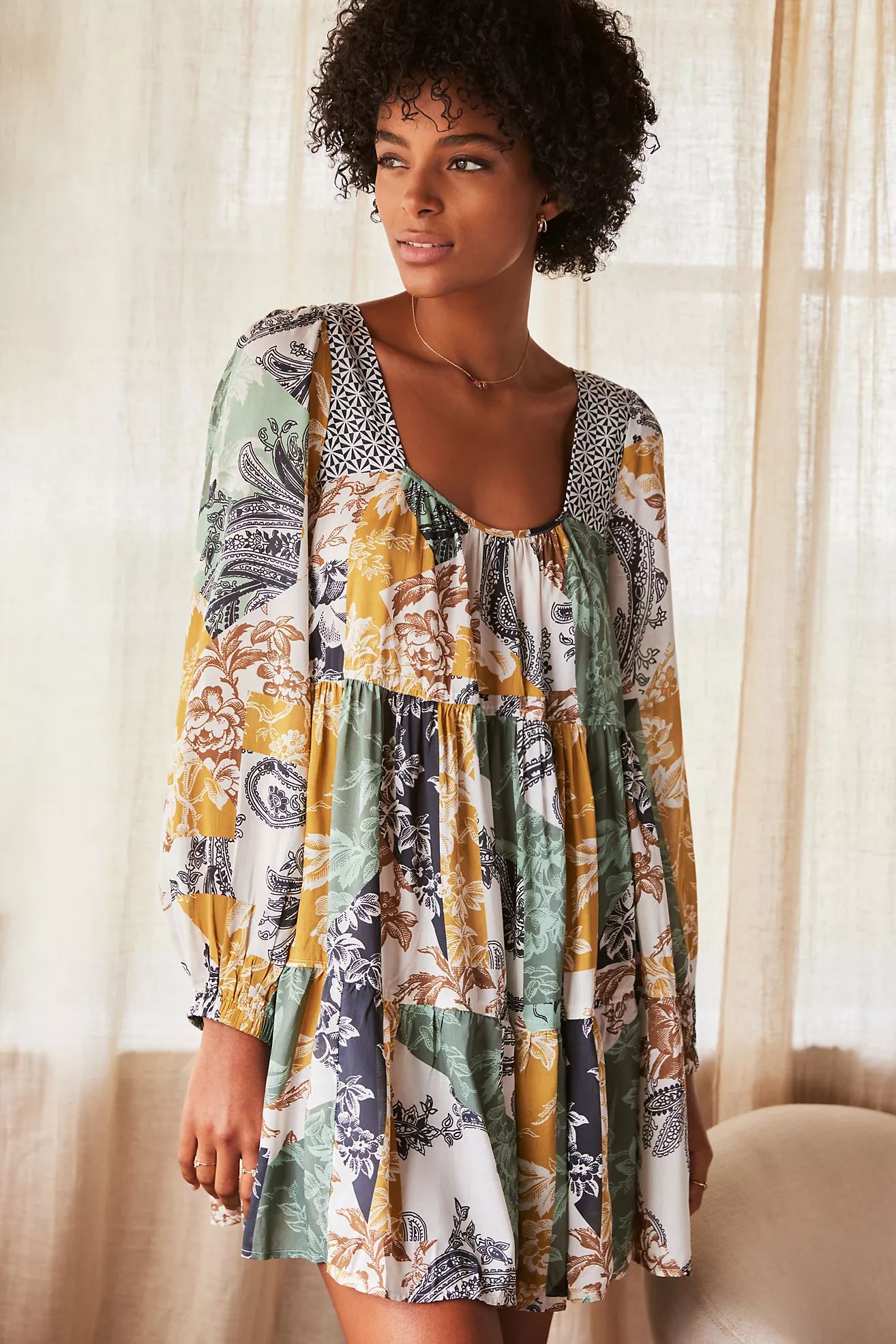By Anthropologie Tiered Mini Dress | Anthropologie (US)