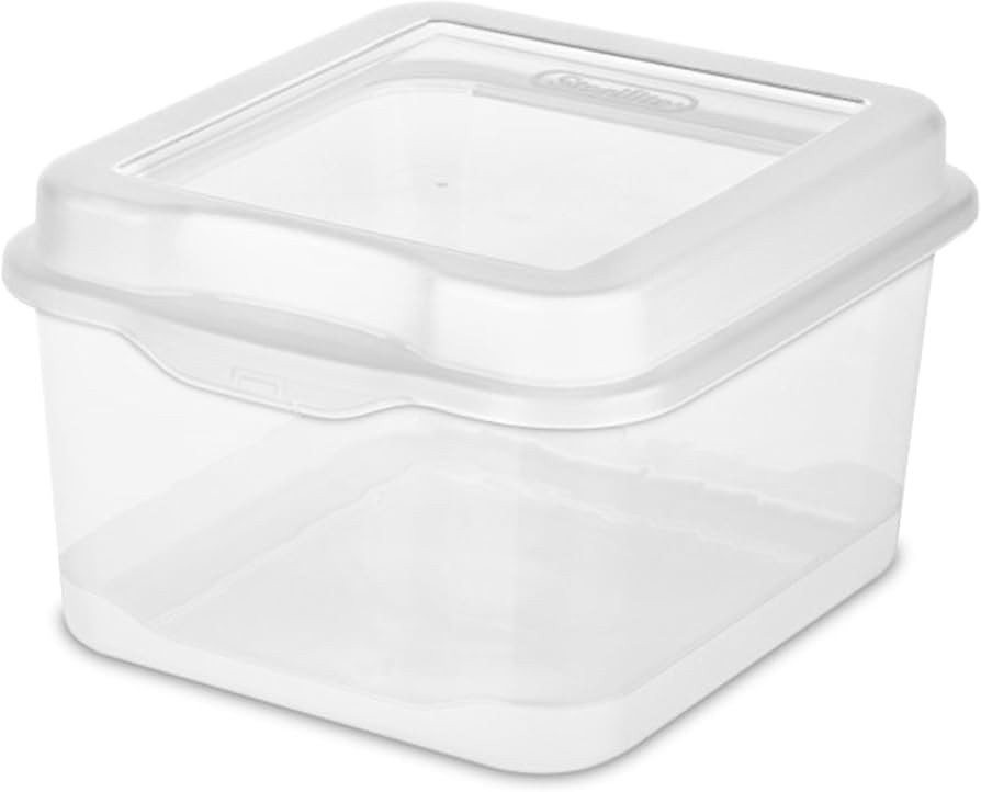 Sterilite 12-Pack FlipTop Stackable Square Small Storage Bin with Hinging Lid, Clear | Amazon (US)