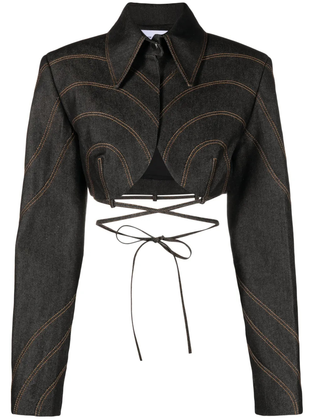 Aleksandre Akhalkatsishvili waist-wrap Blazer - Farfetch | Farfetch Global