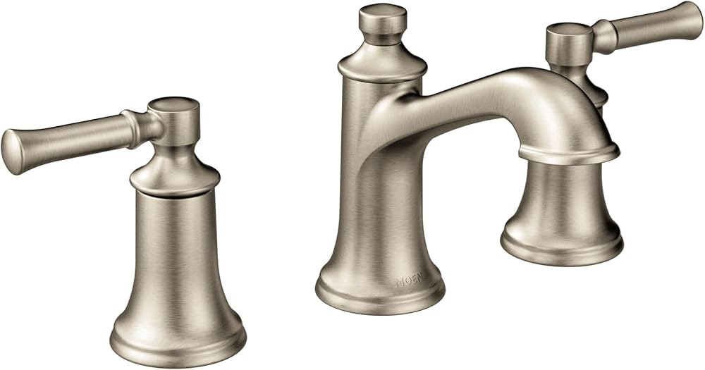 Moen Dartmoor Brushed Nickel Two-Handle High Arc Widespread Bathroom Sink Faucet for 3-Hole Setup... | Amazon (US)