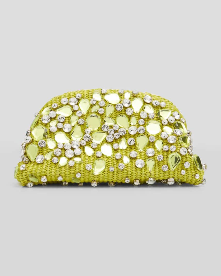 Mama Crystal Raffia Clutch Bag | Neiman Marcus