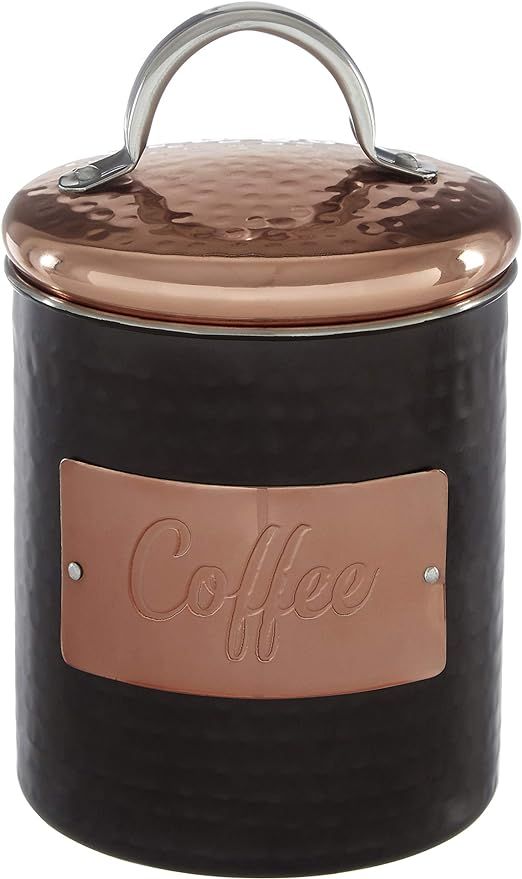 Premier Housewares Hammered Steel Storage Jar Coffee Canister, 10x10x12cm, Black | Amazon (US)