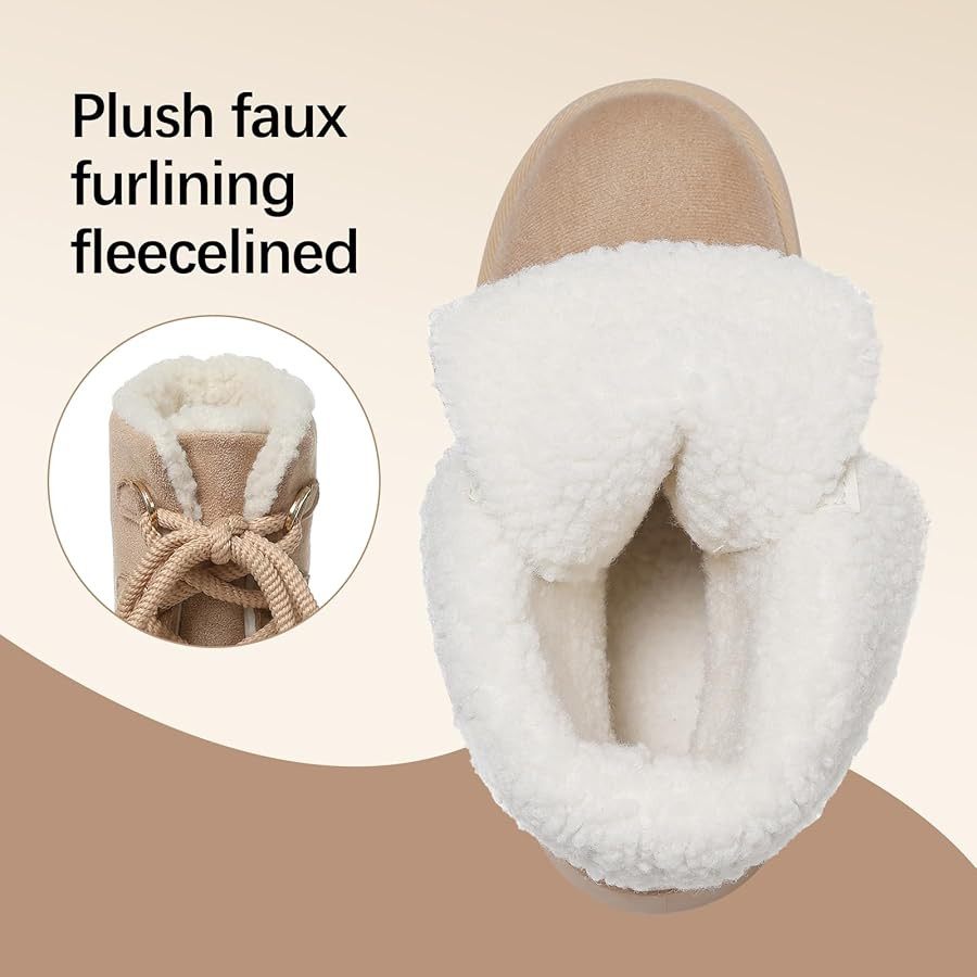 Celbreez Snow Boots Platform Boots Winter Boots for Women Mid Calf Lace up Women's Boot Cozy Boot... | Amazon (US)