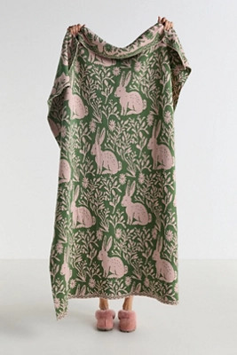 Cotton Knit Floral Animal Throw Blanket | Anthropologie (US)