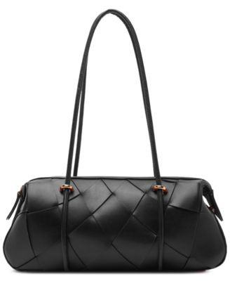 Arezzo Sarah Large Leather Shoulder Handbag - Chocolate | Macy's