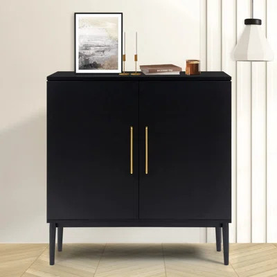 Jonquavious Black Accent Cabinet, Freestanding Storage Cabinet, Modern Sideboard | Wayfair North America