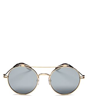 Givenchy Mirrored Brow Bar Round Sunglasses, 53mm | Bloomingdale's (US)