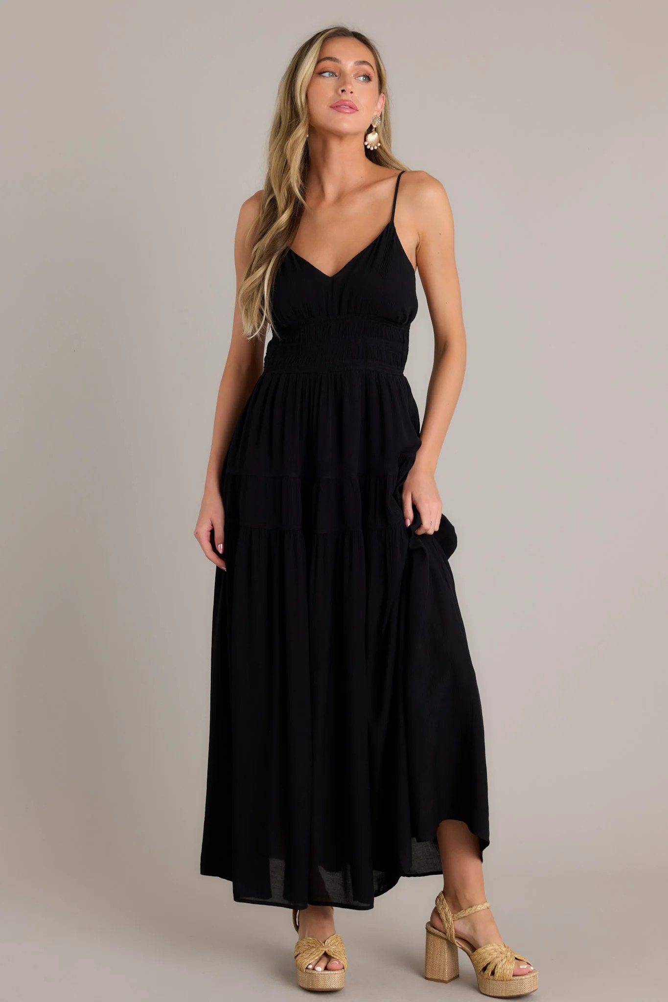 Skyline Grace Black Maxi Dress | Red Dress