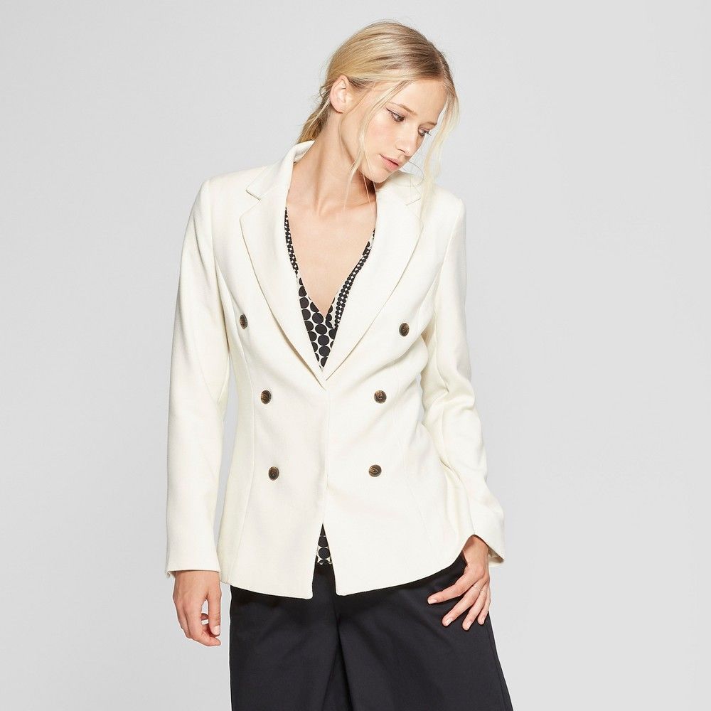 Women's Classic Blazer - Who What Wear Cream XS, Size: XS, Yellow | Target