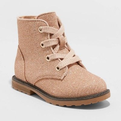 Toddler Girls' Giovanna Lace-Up Combat Boots - Cat & Jack™ Gold | Target