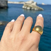 Chunky Gold Ring, Big Ring, Quirky Gold Glossy Statement Shiny Open Back Adjustable Ring | Etsy (US)