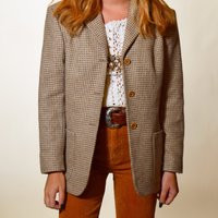 Authentic Vintage Pure Wool Earth Tone Feminine Preppy Houndstooth Blazer Women's Size Small-Medium | Etsy (US)