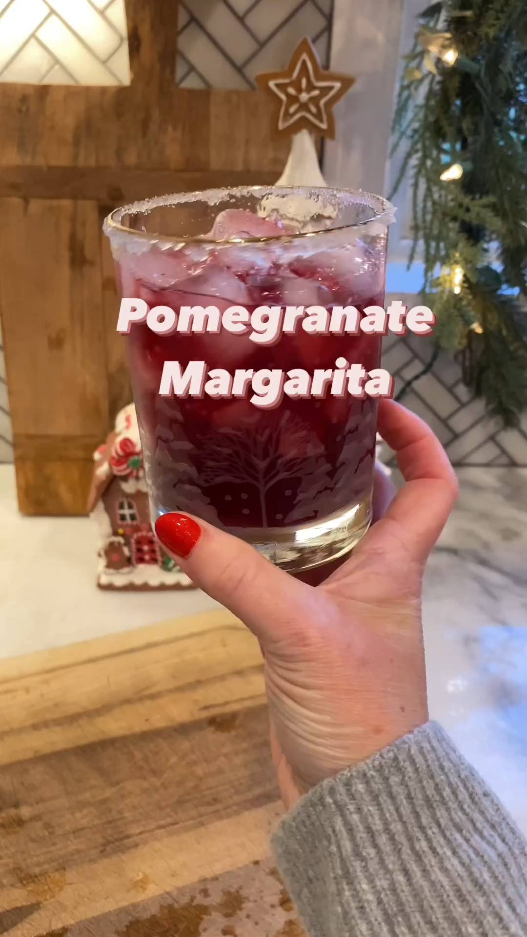 Pomegranate Margarita — fun winter version of my favorite cocktail! Cinnamon is optional, but it adds a little warmth to the drink. #pomegranatemargarita #margaritarecipe #holidaycocktail #wintercocktail #Christmascocktails #holidaydrinkreceipe #festivedrinks #holidayhosting 

 #LTKHoliday #LTKfoodie #LTKSeasonal