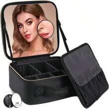 Travel Makeup Bag Make Up Case With Mirror Cosmetic Makeup Box Organizer Vanity Case For Women Beauty Tools Accessories Case | SHEIN
