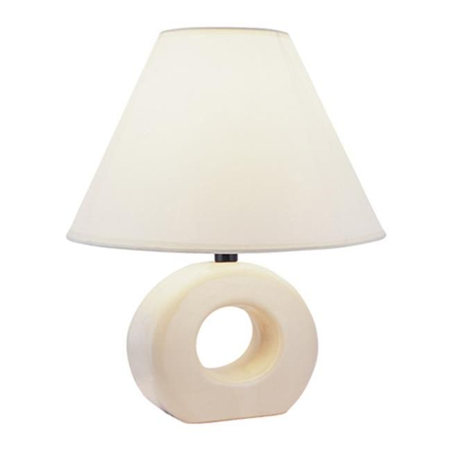 HomeRoots 468465 Contempo Geo Circle Certamic Table Lamp&#44; Beige | Walmart (US)