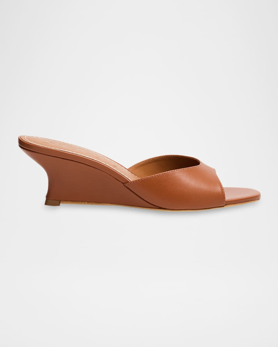 Brigitte Leather Wedge Mules | Neiman Marcus