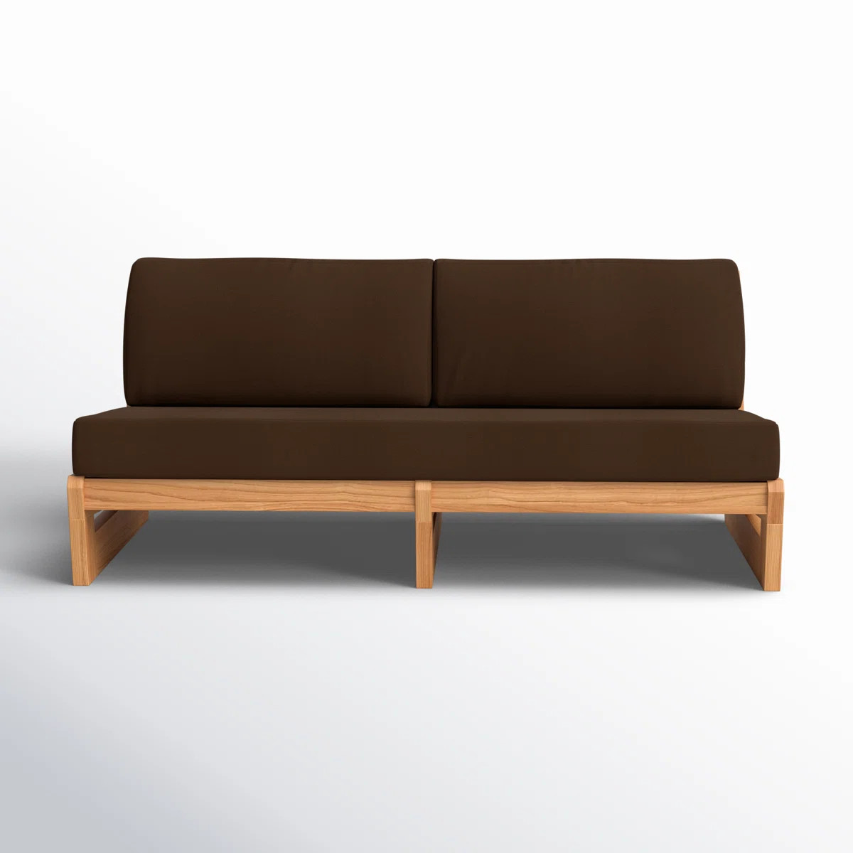 Despina 70.1'' Wide Straight Teak Loveseat with Cushions | Wayfair North America