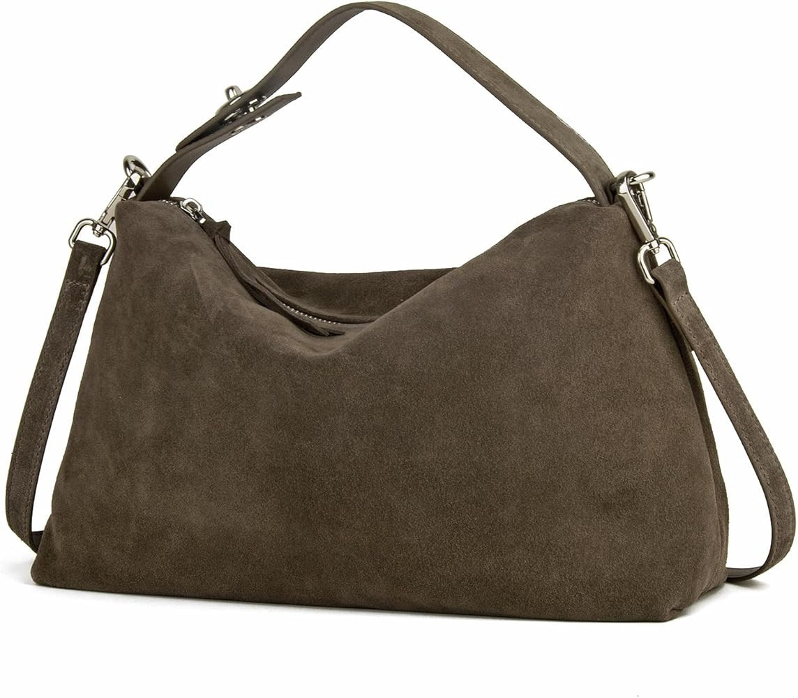 Premium Suede Leather Crossbody Bags for Women, Slouchy Suede Shoulder Bag with Adjustable Strap ... | Amazon (US)