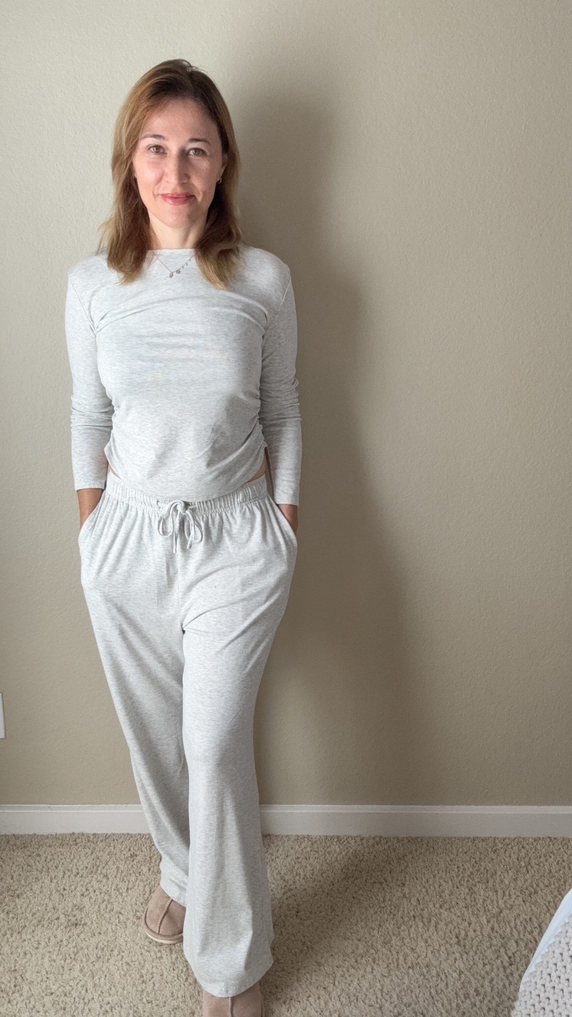 One of my favorite cozy Amazon lounge sets 🤍
Soft, comfortable, and easy enough to wear all day — perfect for slow mornings and relaxed nights at home.
Fit note: I’m wearing a medium, but could’ve sized down to a small for a more fitted look. I chose the medium for a relaxed, cozy fit. #loungewearstyle #cozyoutfit #amazonfashion #ltkfinds

#LTKHome #LTKFindsUnder50