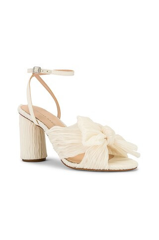 Loeffler Randall Camellia Pleated Bow Heel in Vegan Pearl from Revolve.com | Revolve Clothing (Global)