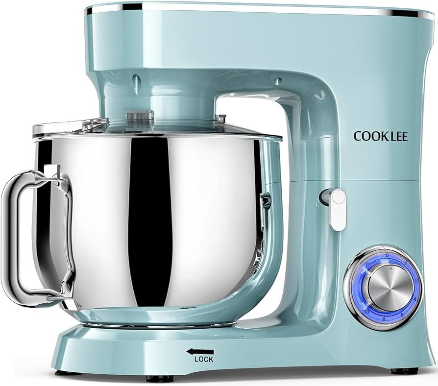 COOKLEE Stand Mixer, 9.5 Qt. 660W 10-Speed Electric Kitchen Mixer with Dishwasher-Safe Dough Hook... | Amazon (US)