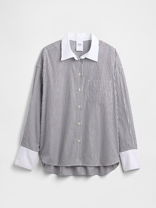 Stripe Poplin Big Shirt | Gap Factory