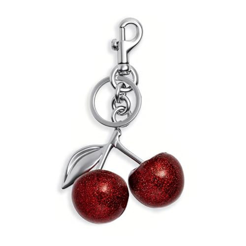 GINTPK Cherry Keychain - Silver Cherry Bag Charm for Women, Purse Handbag & Backpack Accessories, Cute Key Chain Gift for Her Resin Red Metal Silver | Amazon (US)