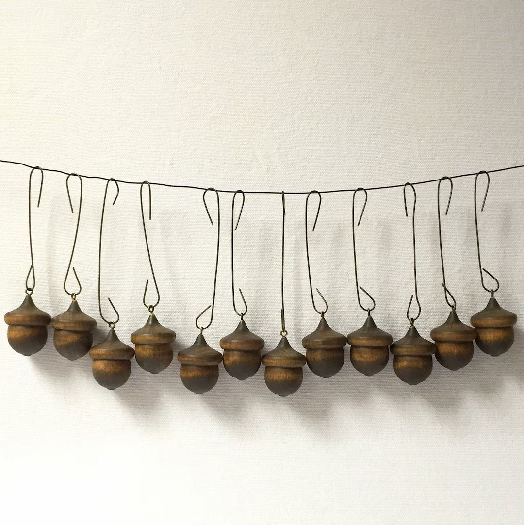 Dozen Wooden Acorns, Natural Christmas Ornaments, Gift Embellishments, Acorn Ornaments, Set of 12 | Etsy (US)