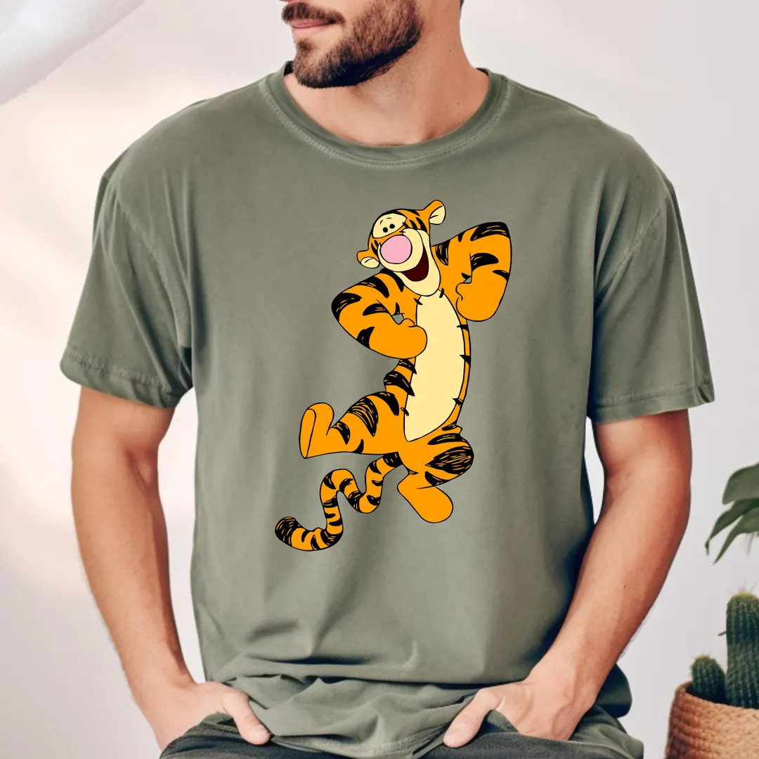 Comfort Colors Tigger Dancing Shirt, Happy Tigger T-Shirt, Tigger Jumping Shirt, Tigger Tee, Winn... | Etsy (US)
