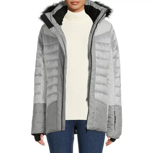 Avalanche Women's Hooded Mixed Media Ski Jacket - Walmart.com | Walmart (US)