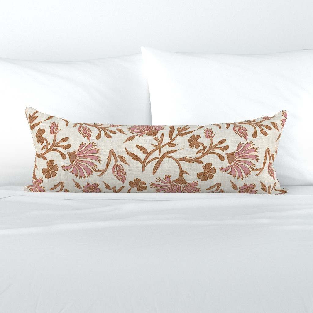 1750KALAMI FLORAL MAUVE Extra long lumbar throw pillow cover byholli_zollinger | Spoonflower