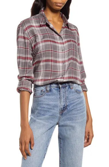 Treasure & Bond Plaid Boyfriend Shirt | Nordstrom
