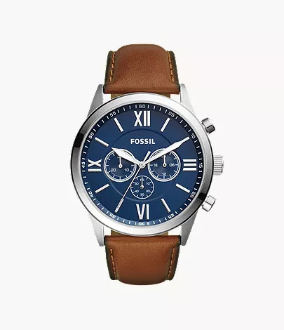 Flynn Chronograph Brown Leather Watch | Fossil (US)