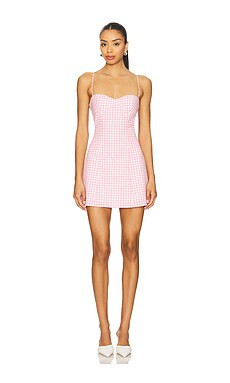 Lovers and Friends Aimee Mini Dress in Pink Gingham from Revolve.com | Revolve Clothing (Global)